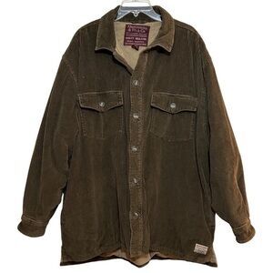Abercrombie & Fitch Men's Olive Corduroy Shirt Jacket